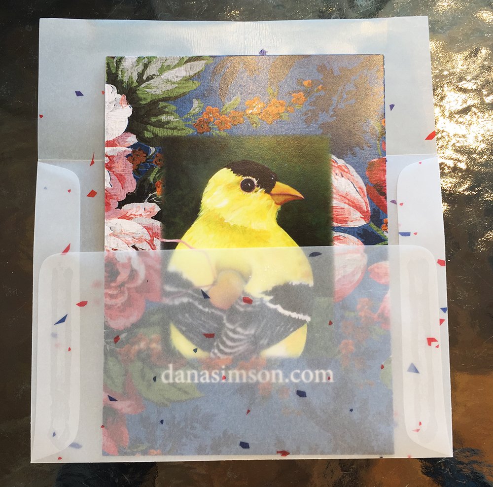 back of the messenger note card